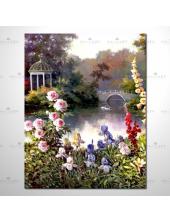 歐洲印象花園參考圖187 純手繪☆名家推薦、只要提供相片、圖像…就能讓您留下懷舊、紀念的時光！畫一張有情趣、有人生色彩的故事畫！