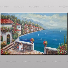 地中海風景參考圖144 ☆純手繪油畫客製化，提供相片，無所不畫，各式畫作，應有盡有，實體店面買家安心
