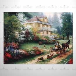 托馬斯花園參考圖 01 純手繪 ☆希望在我們的油畫村裡能讓您陶然自得！